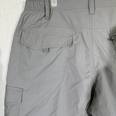 LL Bean Cargo Shorts Mens Large Gray Elastic Sides Lightweight Outdoor Hiking - Thumbnail 6