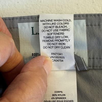 LL Bean Cargo Shorts Mens Large Gray Elastic Sides Lightweight Outdoor Hiking - Thumbnail 10