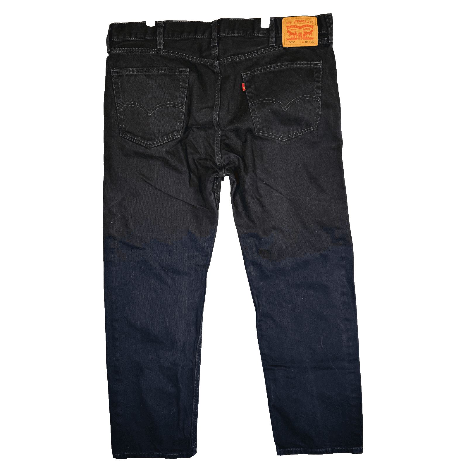 Levis 505 Jeans Mens 42x32 Black Rinse Straight Regular Fit Denim Zip Fly - Thumbnail 6