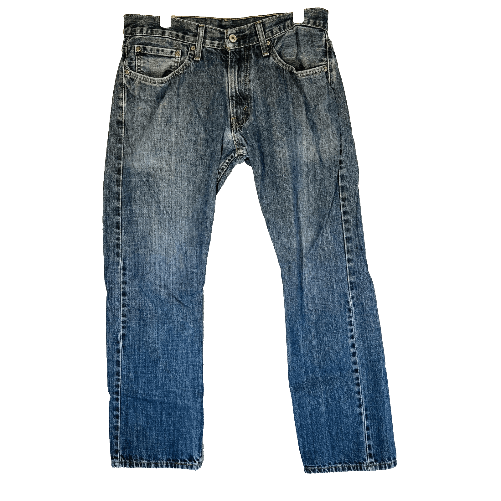 Levis 514 Jeans Mens 32x30 Blue Medium Wash Straight Zip Fly Regular Fit - Thumbnail 5