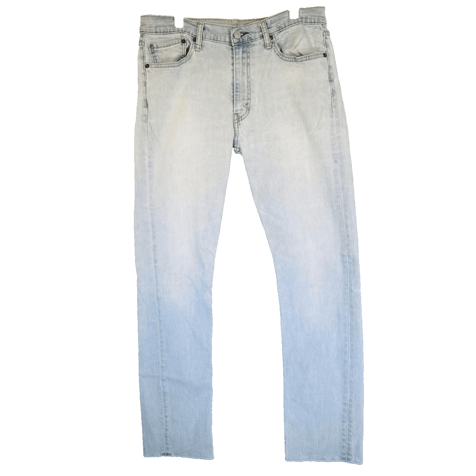 Levis S40154 Jeans Mens 34x34 Blue Light Wash Straight Stretch Denim Zip Fly - Thumbnail 5