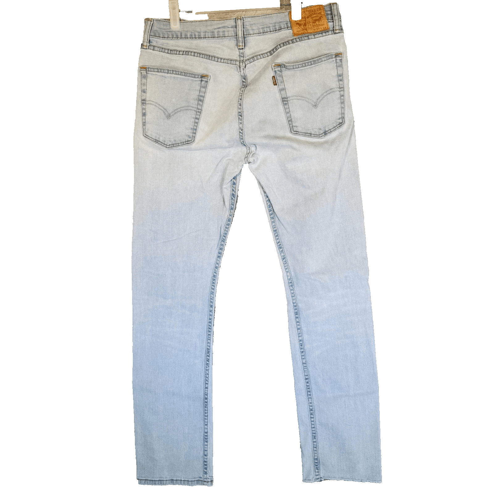 Levis S40154 Jeans Mens 34x34 Blue Light Wash Straight Stretch Denim Zip Fly - Thumbnail 6