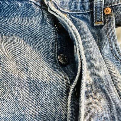 Levis 501 Jeans Mens 38x32 Blue Light Wash Straight Denim Button Fly Regular Fit - Thumbnail 12