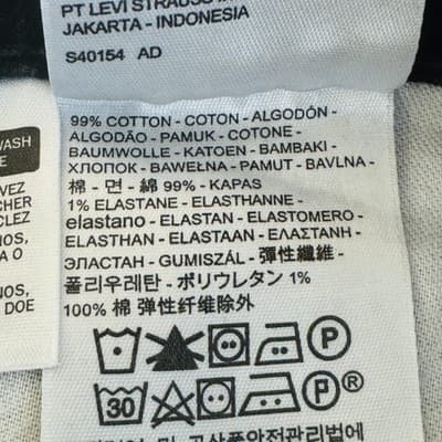 Levis 514 Jeans Mens 36x34 Black Dark Wash Straight Denim Stretch Zip Fly - Thumbnail 9