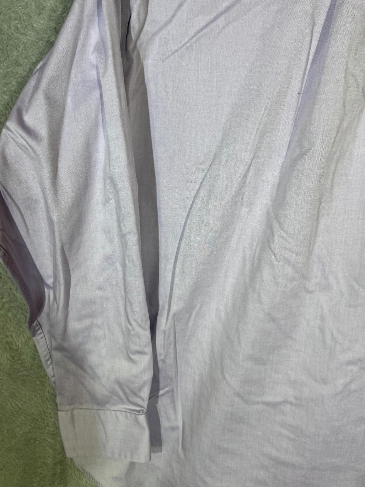 G.H. Bass & Co. Men’s Dress Shirt XL 17-17.5 Purple Wrinkle Free Cotton Long Slv - Thumbnail 10