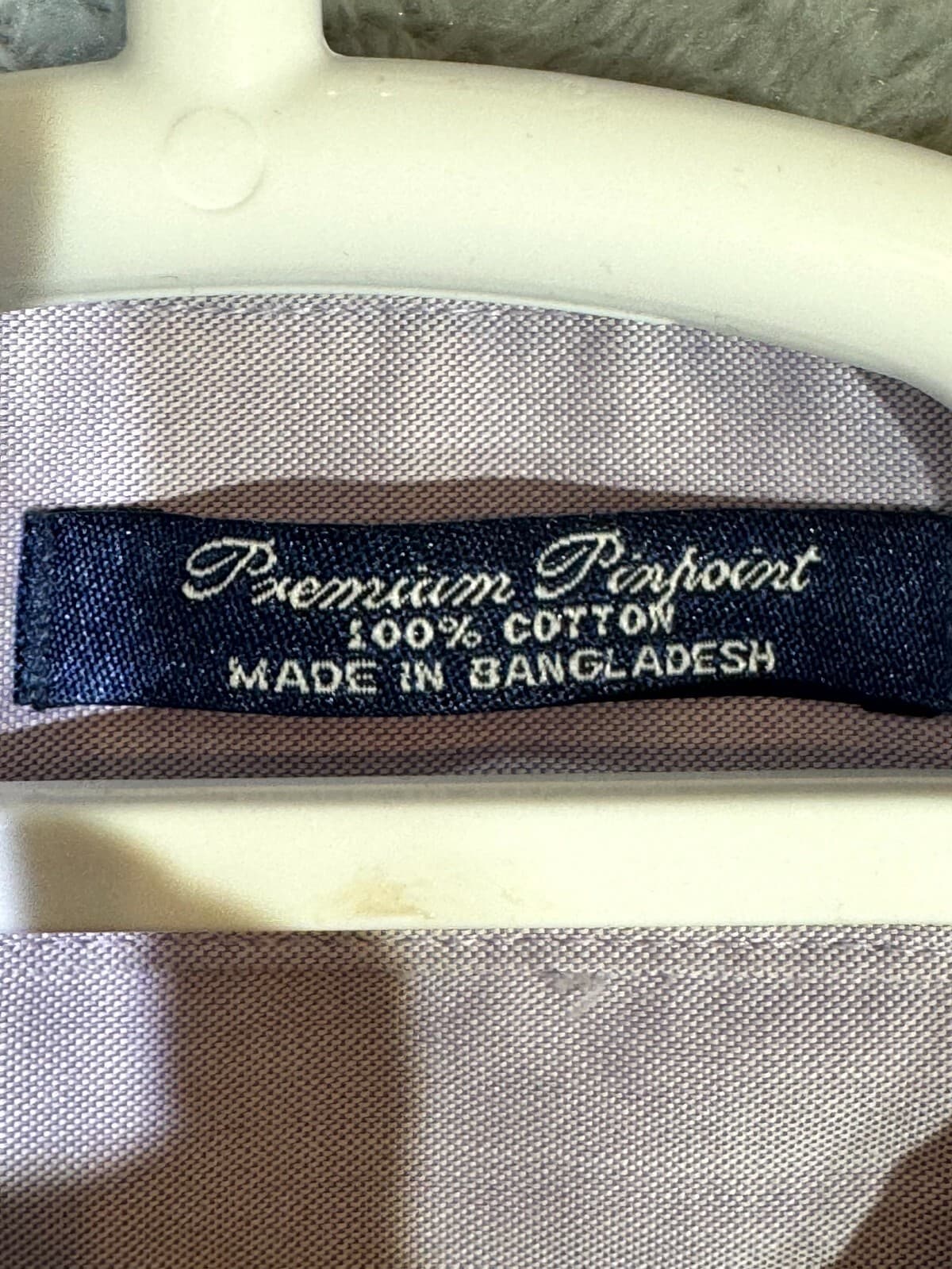 G.H. Bass & Co. Men’s Dress Shirt XL 17-17.5 Purple Wrinkle Free Cotton Long Slv - Thumbnail 8