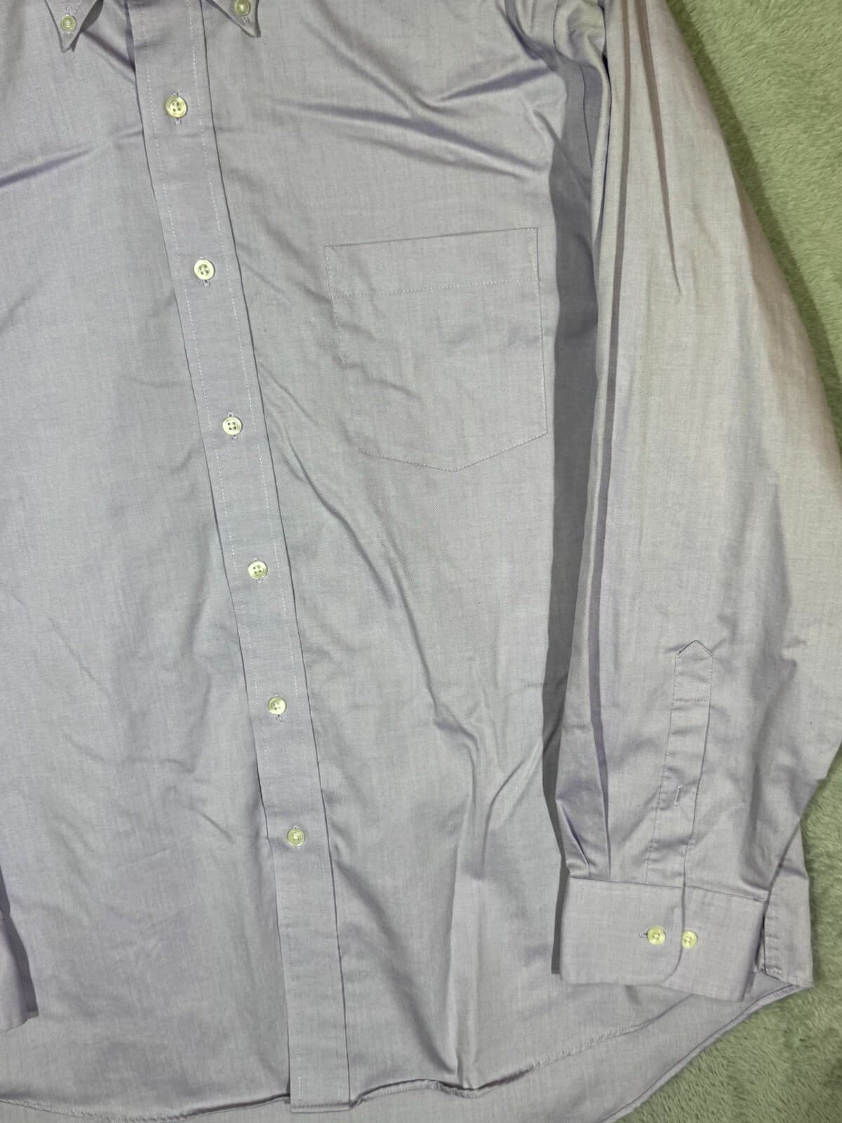 G.H. Bass & Co. Men’s Dress Shirt XL 17-17.5 Purple Wrinkle Free Cotton Long Slv - Thumbnail 5