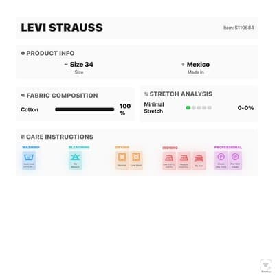 Levis 501 Jeans Mens 34x32 Blue Medium Wash Straight Denim Button Fly Classic - Thumbnail 17