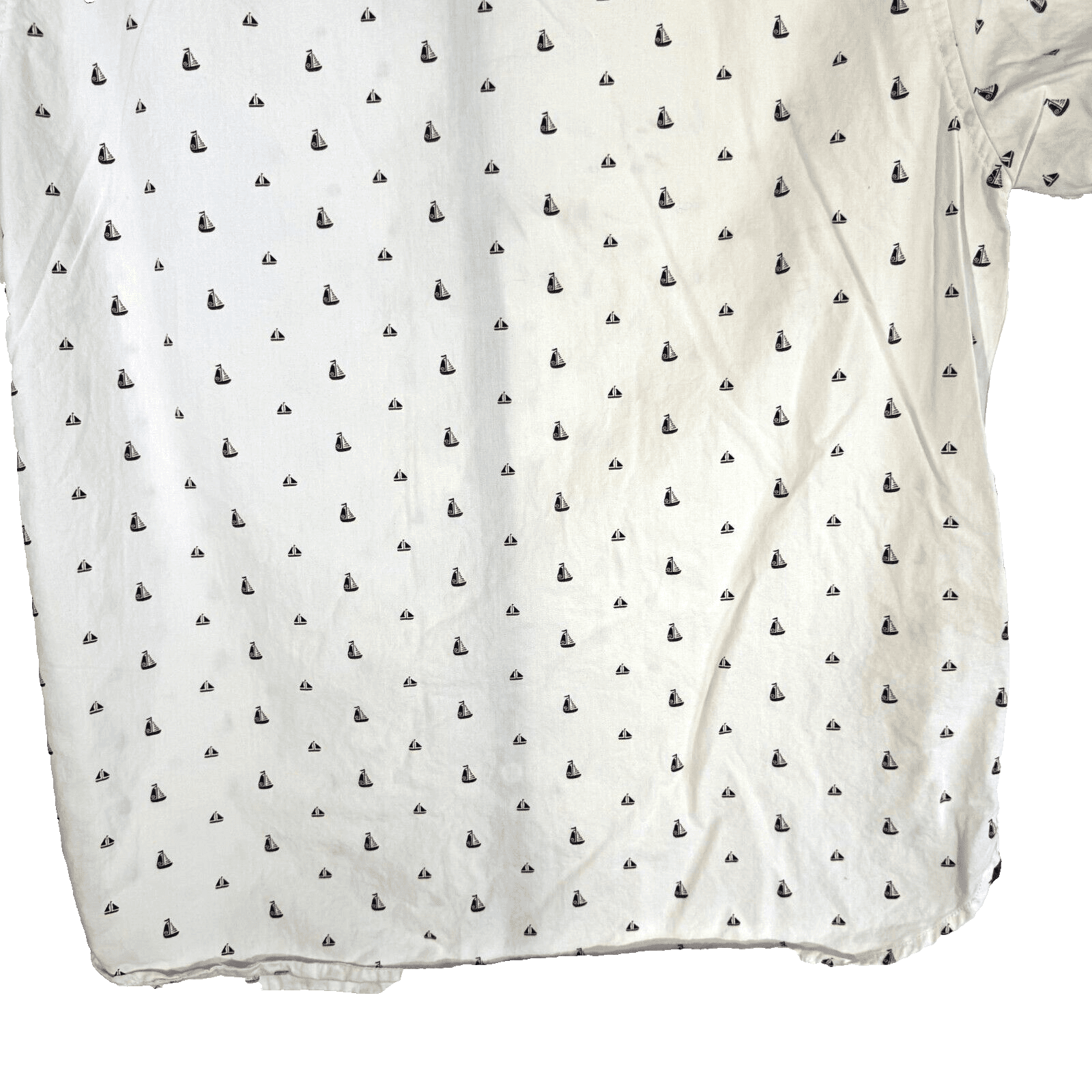 Cactus Man Men’s XL White Sailboat Graphic Cotton Slim Fit Shirt – M469 - Thumbnail 9