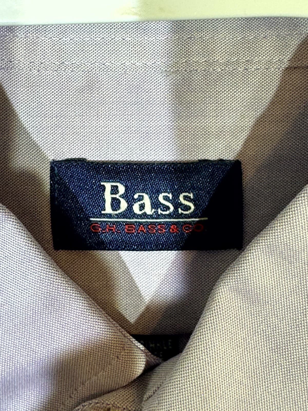 G.H. Bass & Co. Men’s Dress Shirt XL 17-17.5 Purple Wrinkle Free Cotton Long Slv - Thumbnail 7