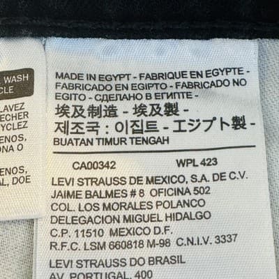 Levis 514 Jeans Mens 36x34 Black Dark Wash Straight Denim Stretch Zip Fly - Thumbnail 8