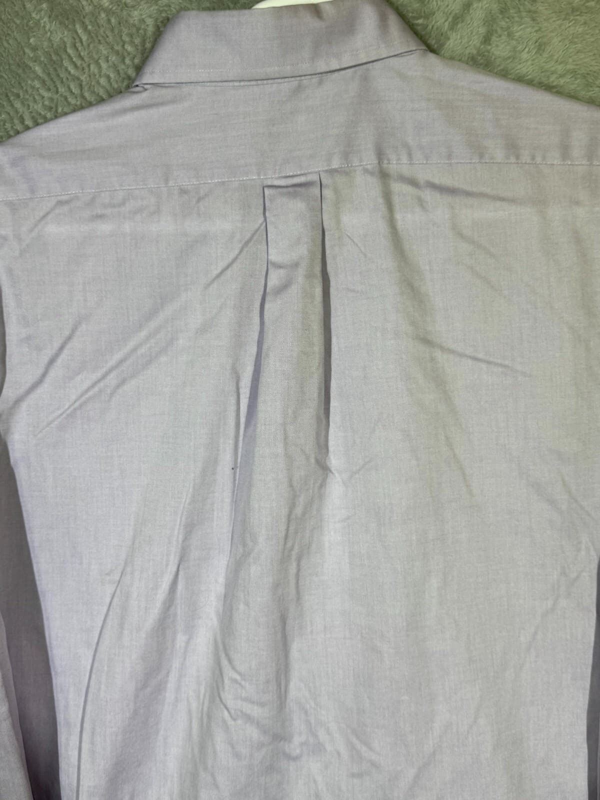 G.H. Bass & Co. Men’s Dress Shirt XL 17-17.5 Purple Wrinkle Free Cotton Long Slv - Thumbnail 11