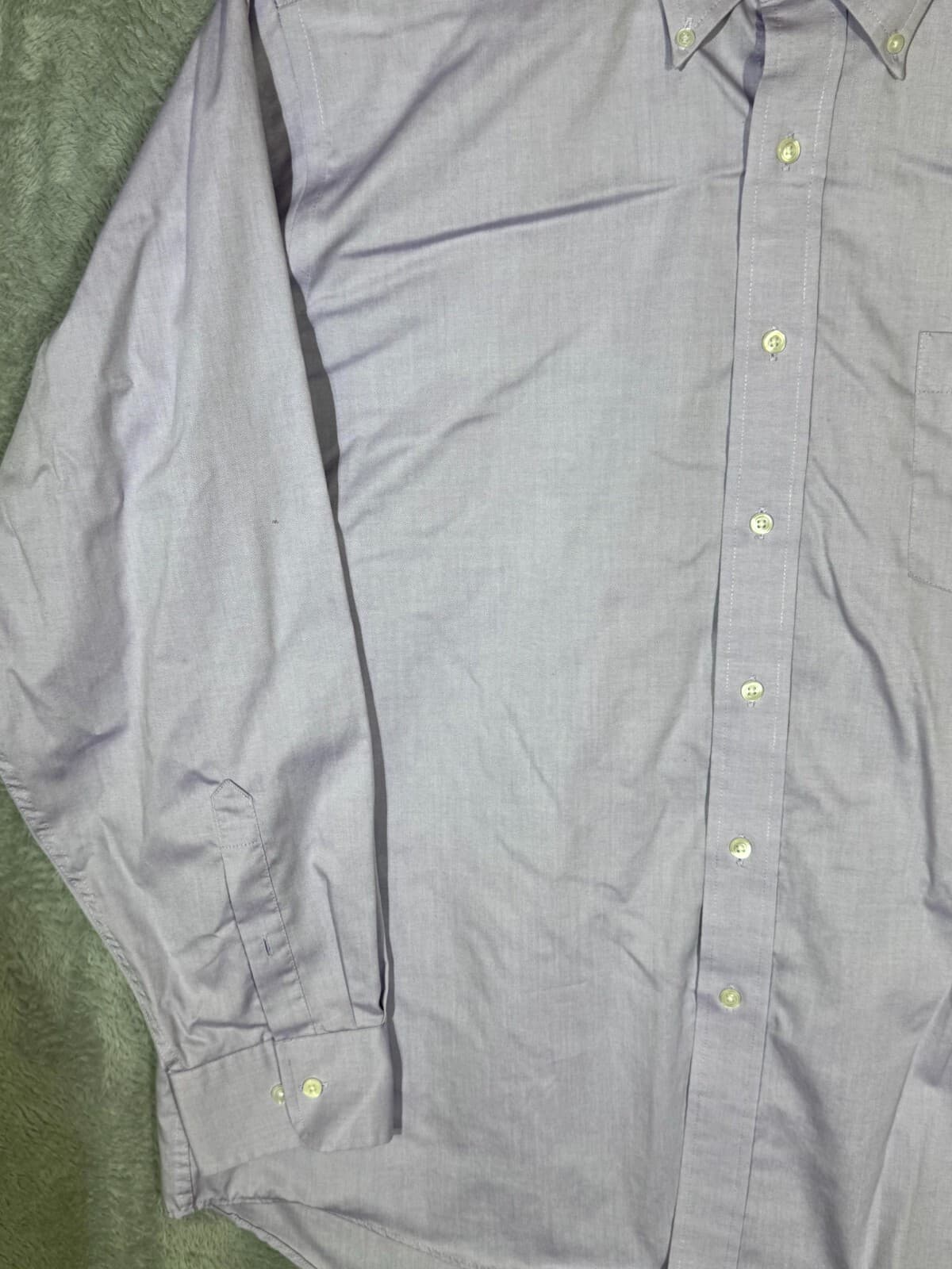 G.H. Bass & Co. Men’s Dress Shirt XL 17-17.5 Purple Wrinkle Free Cotton Long Slv - Thumbnail 3