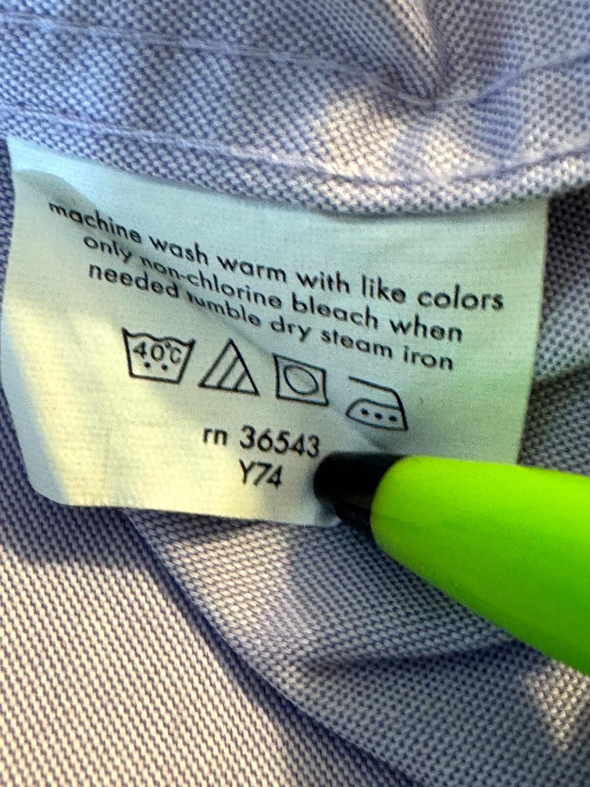 G.H. Bass & Co. Men’s Dress Shirt XL 17-17.5 Purple Wrinkle Free Cotton Long Slv - Thumbnail 14