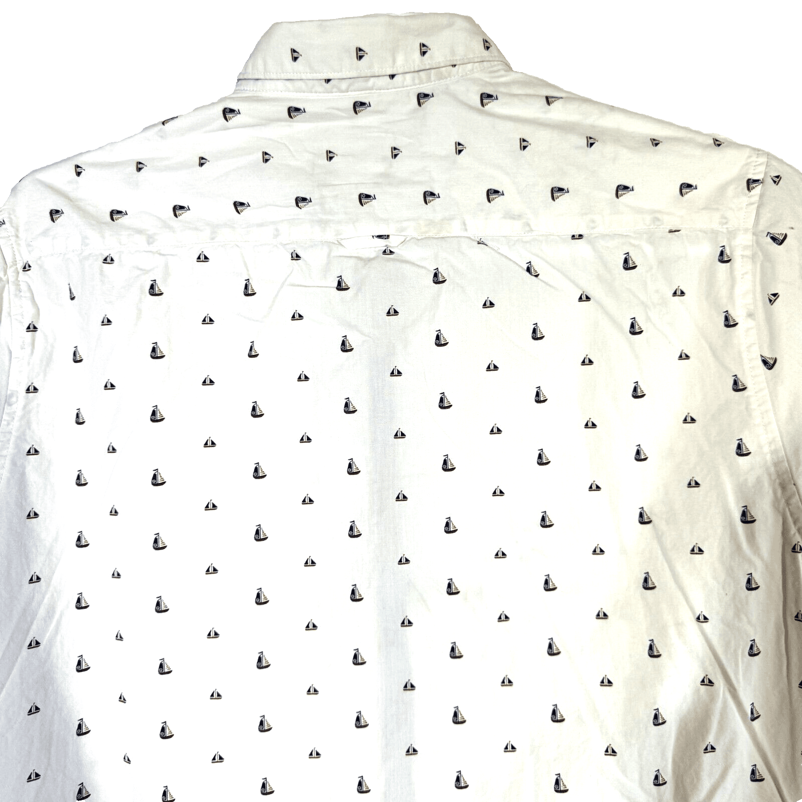 Cactus Man Men’s XL White Sailboat Graphic Cotton Slim Fit Shirt – M469 - Thumbnail 11