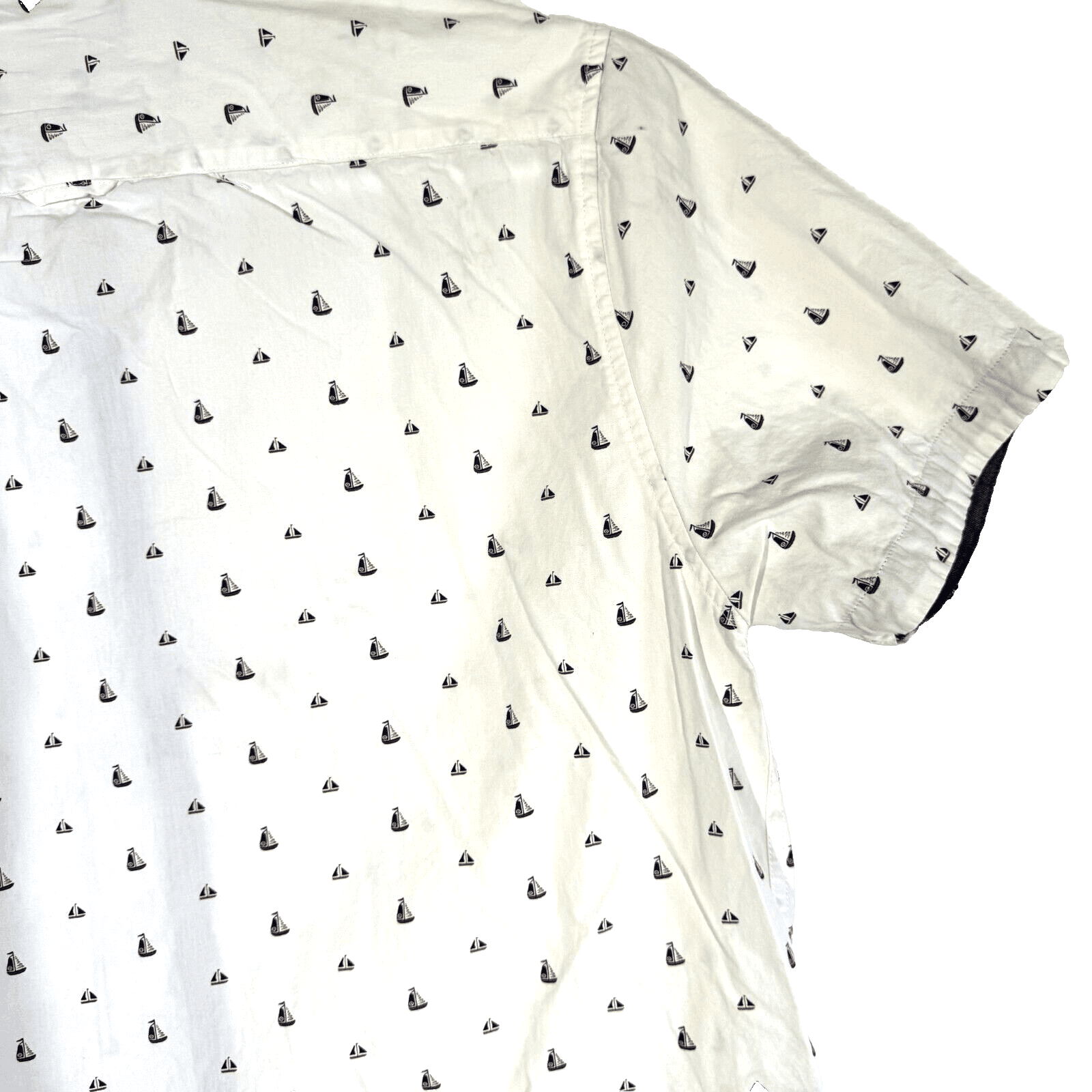 Cactus Man Men’s XL White Sailboat Graphic Cotton Slim Fit Shirt – M469 - Thumbnail 12