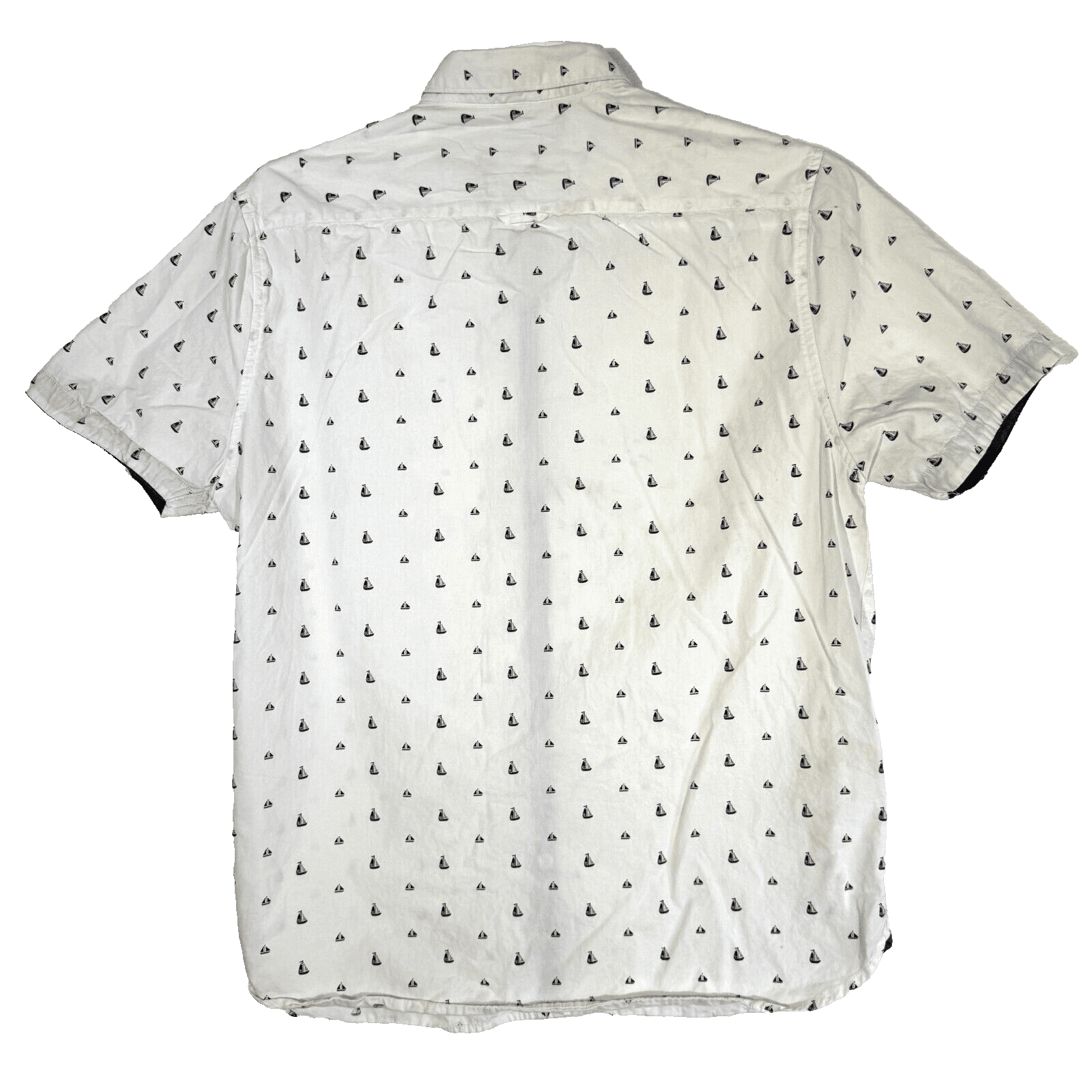Cactus Man Men’s XL White Sailboat Graphic Cotton Slim Fit Shirt – M469 - Thumbnail 2