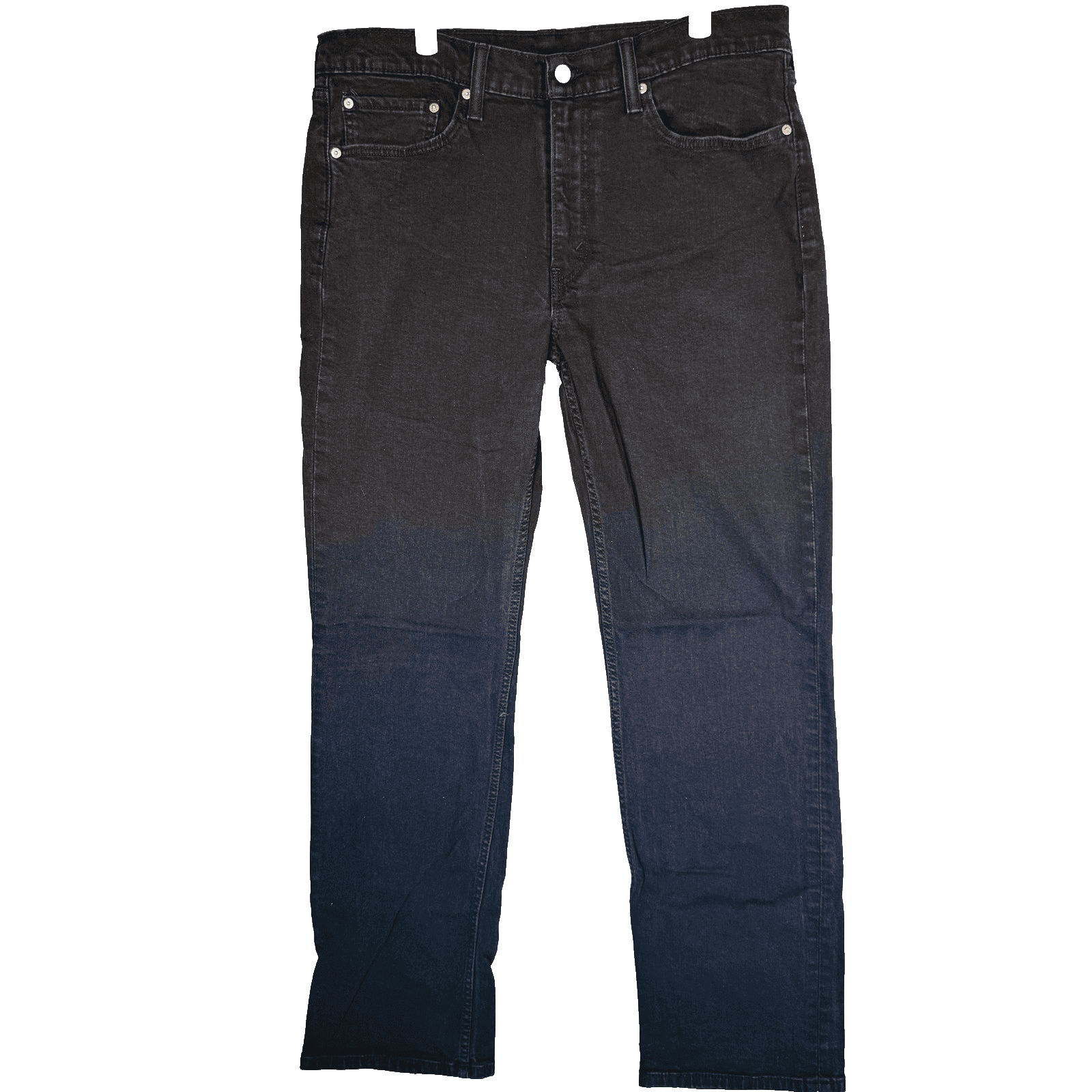 Levis 514 Jeans Mens 36x34 Black Dark Wash Straight Denim Stretch Zip Fly - Thumbnail 5