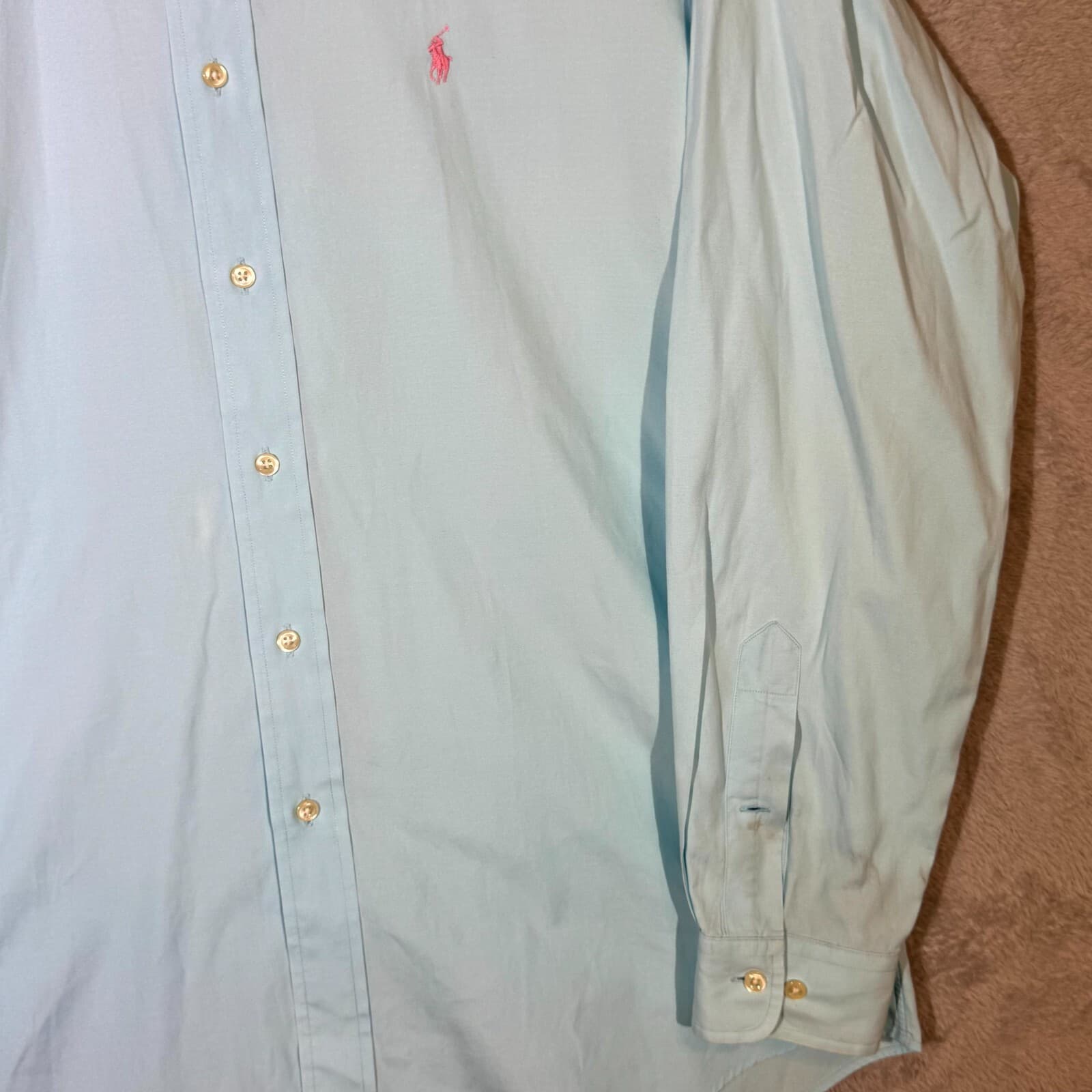 Ralph Lauren Dress Shirt Mens 15 34/35 Classic Fit Cotton Blue Button Down - Thumbnail 5