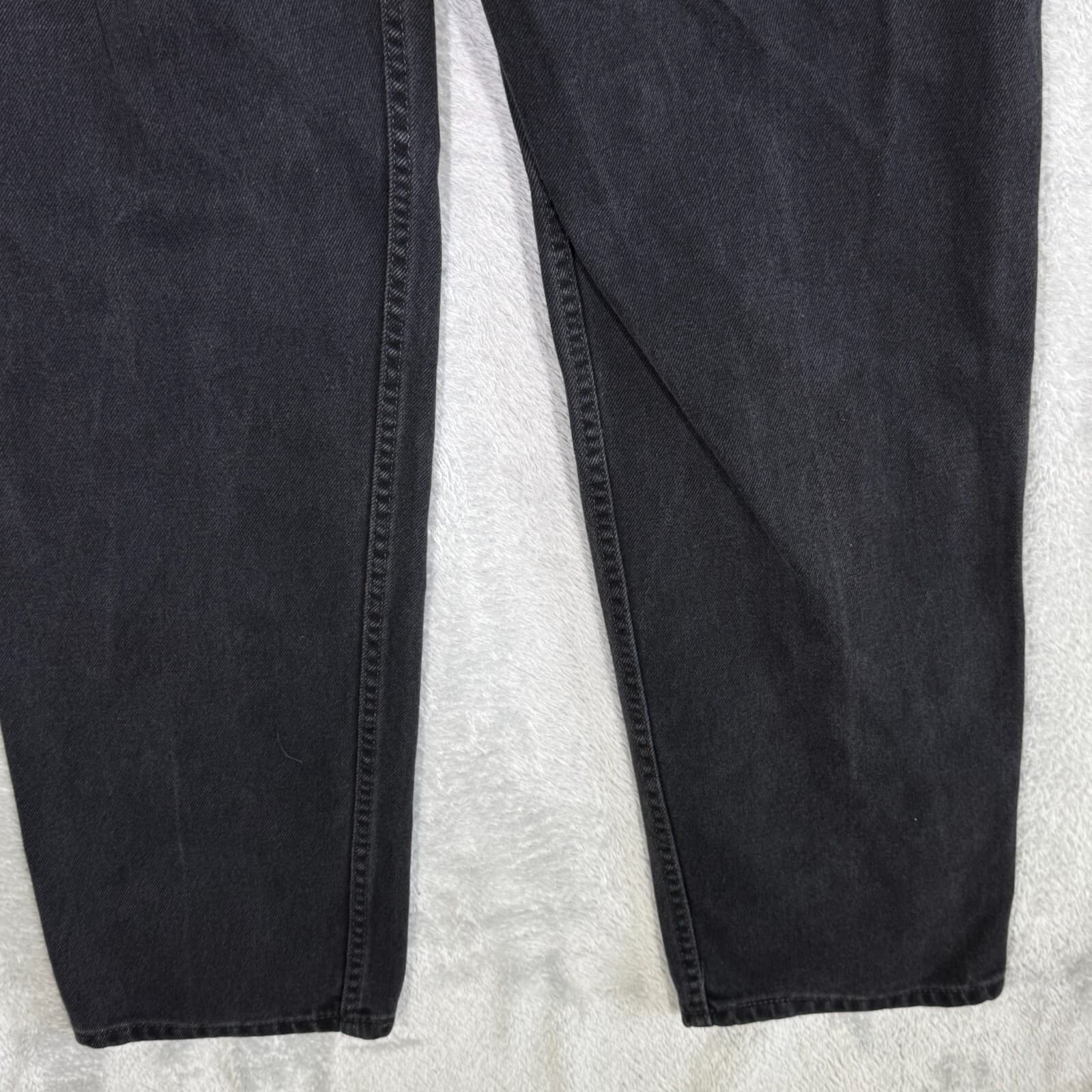 Levi’s 550 Jeans Men 38x34 Black Denim Dark Wash Mid Rise Relaxed Straight - Thumbnail 8