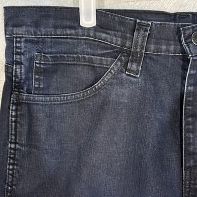 Levis 569 Jeans Mens 36x29 (34x32) Blue Dark Wash Relaxed Straight Stretch Denim - Thumbnail 3