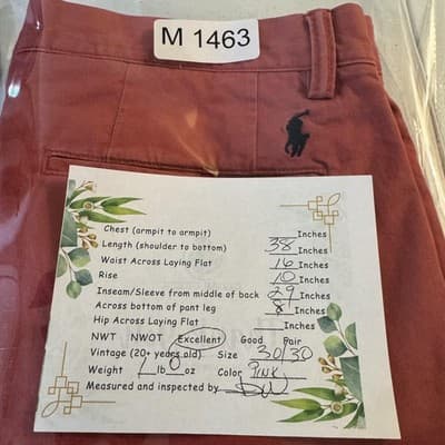 Polo Ralph Lauren Chino Pants Mens 32x29 Pink Stretch Straight Fit Twill Casual - Thumbnail 14