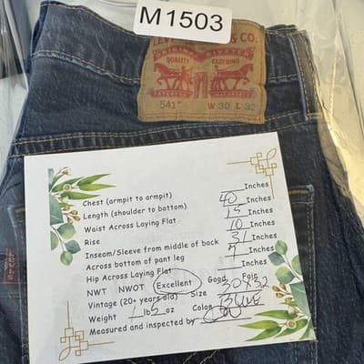 Levis 541 Jeans Mens 30x31 (30x32) Blue Athletic Taper Stretch Denim Medium Wash - Thumbnail 15