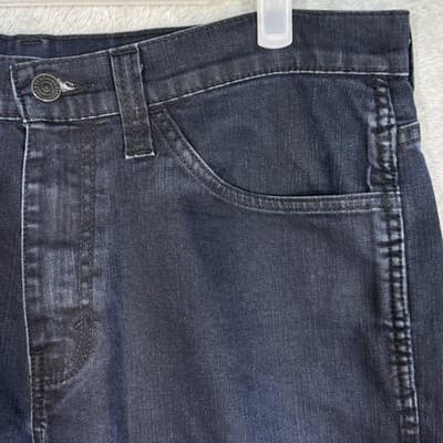 Levis 569 Jeans Mens 36x29 (34x32) Blue Dark Wash Relaxed Straight Stretch Denim - Thumbnail 4
