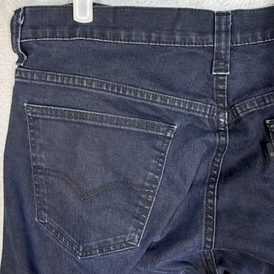 Levis 569 Jeans Mens 36x29 (34x32) Blue Dark Wash Relaxed Straight Stretch Denim - Thumbnail 6