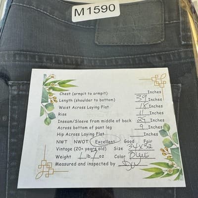 Levis 569 Jeans Mens 36x29 (34x32) Blue Dark Wash Relaxed Straight Stretch Denim - Thumbnail 14