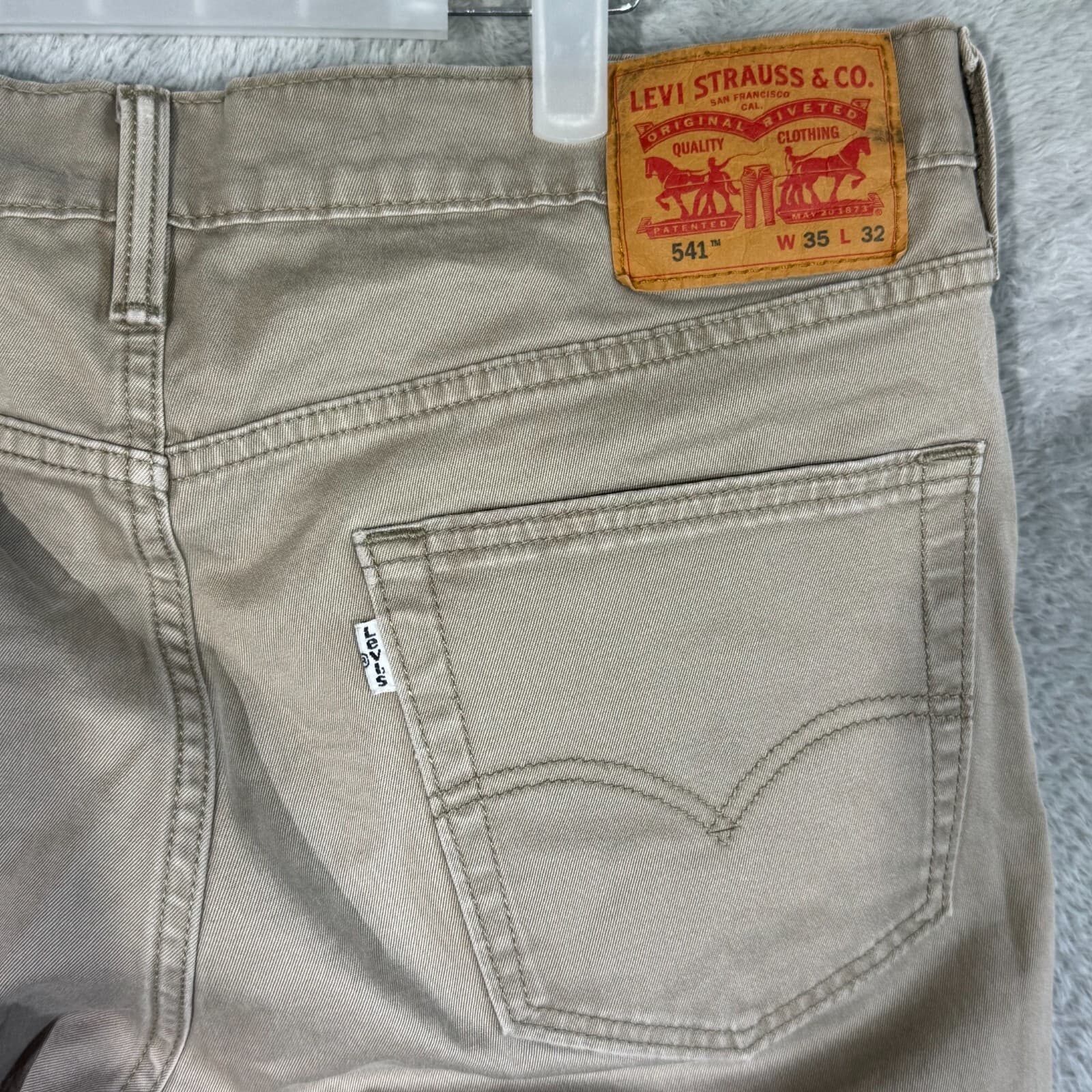 Levi’s 541 Jeans Men 35x32 Athletic Fit Stretch Beige Straight Leg - Thumbnail 8