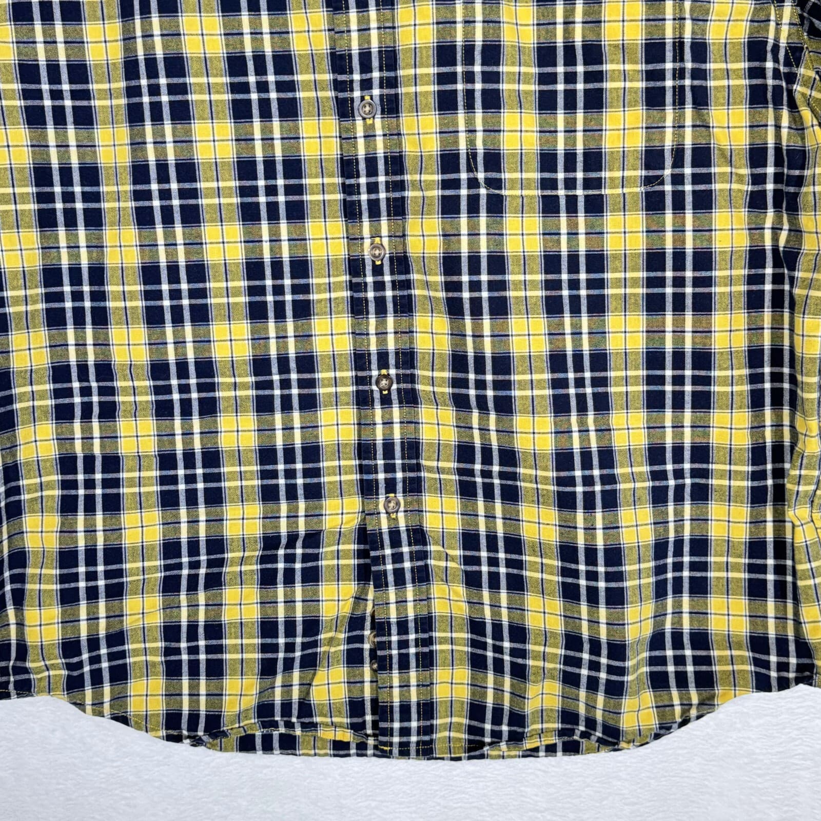 Eddie Bauer Men’s Black & Yellow Plaid Cotton Button-Down Shirt L – Sportsman - Thumbnail 6