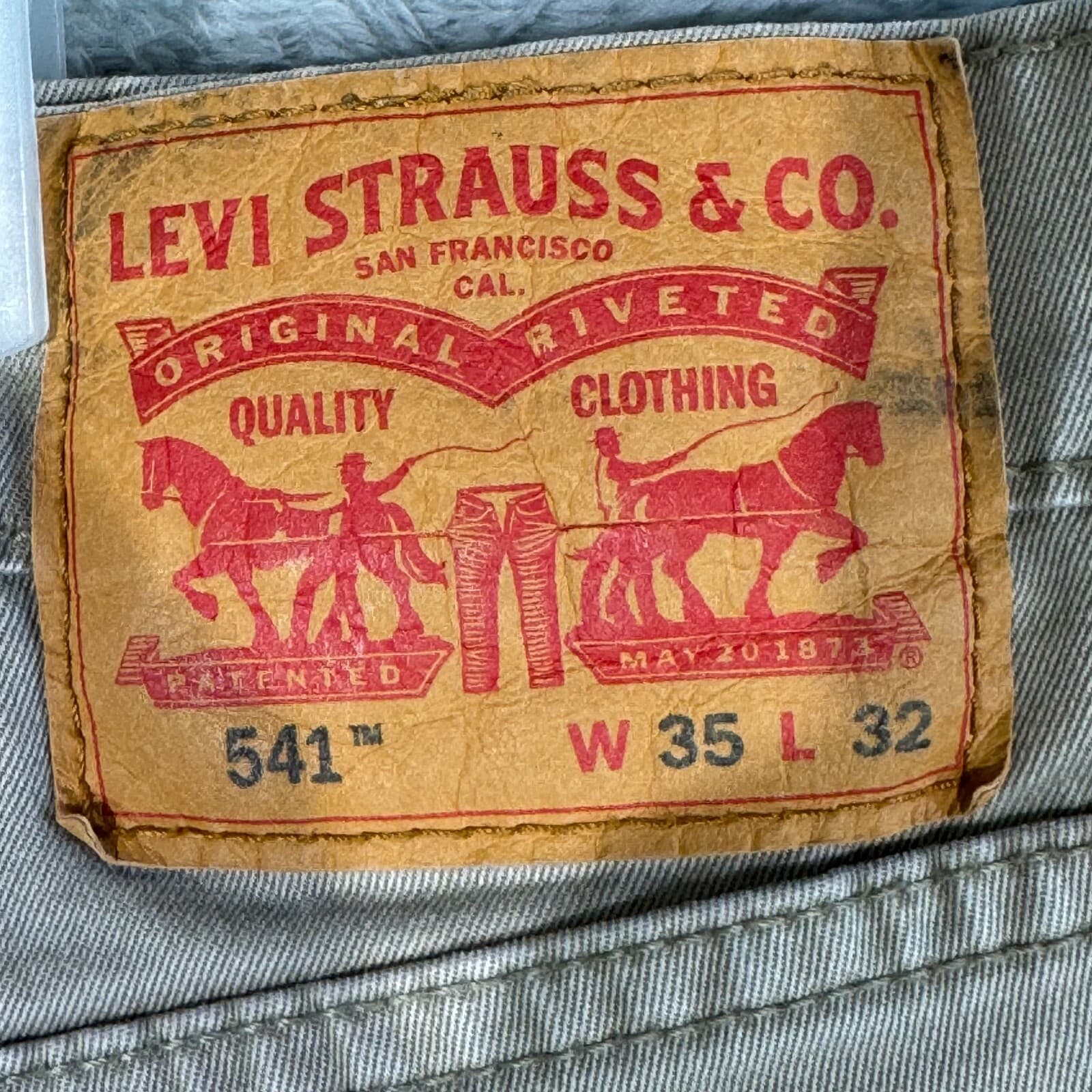 Levi’s 541 Jeans Men 35x32 Athletic Fit Stretch Beige Straight Leg - Thumbnail 11