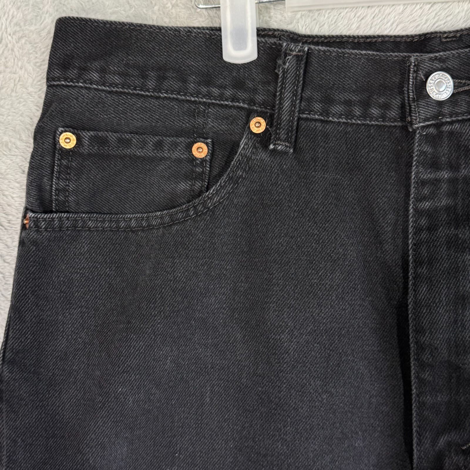 Levi’s 550 Jeans Men 38x34 Black Denim Dark Wash Mid Rise Relaxed Straight - Thumbnail 3