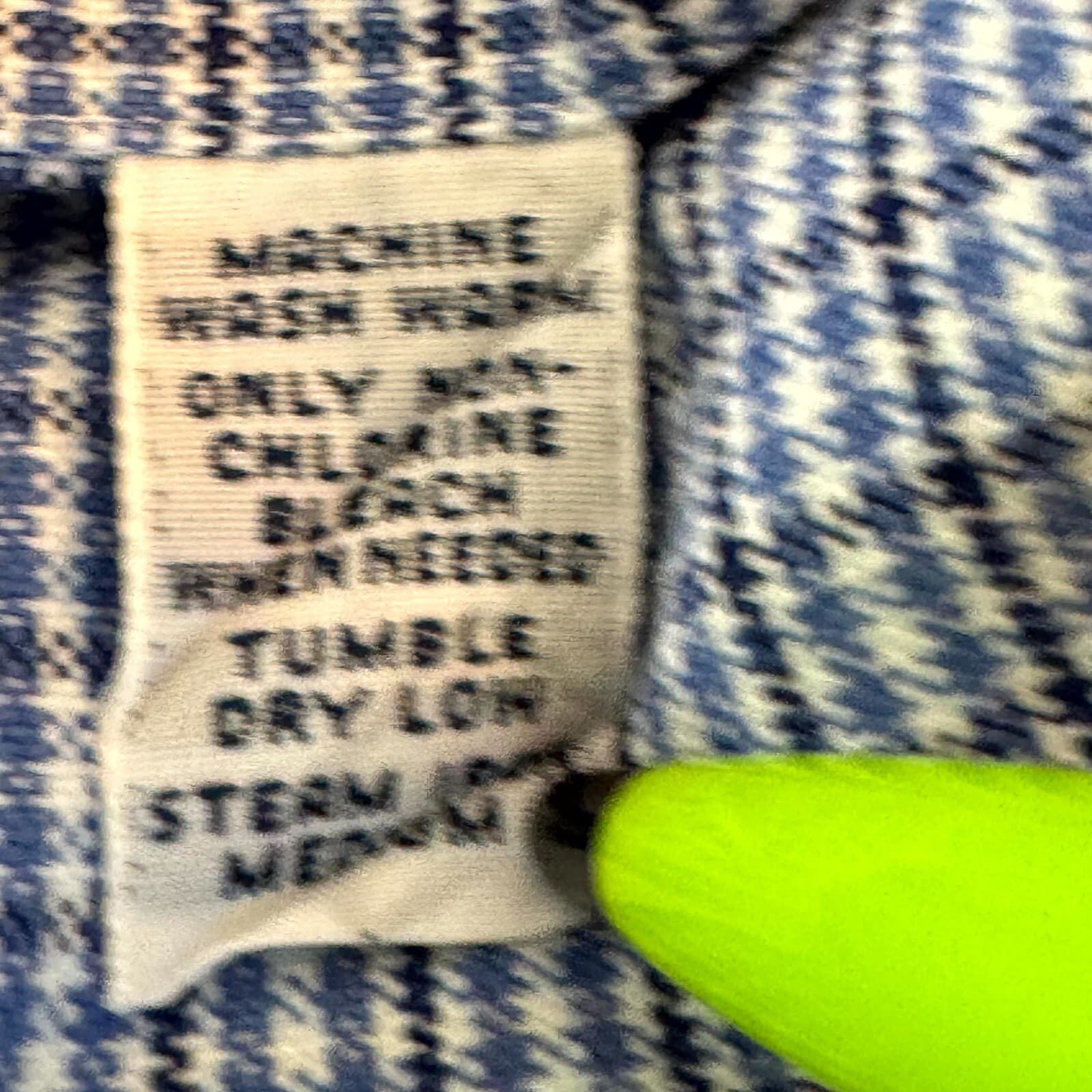 Ralph Lauren Yarmouth Dress Shirt 15.5x32-33 Mens Blue Houndstooth Cotton - Thumbnail 15