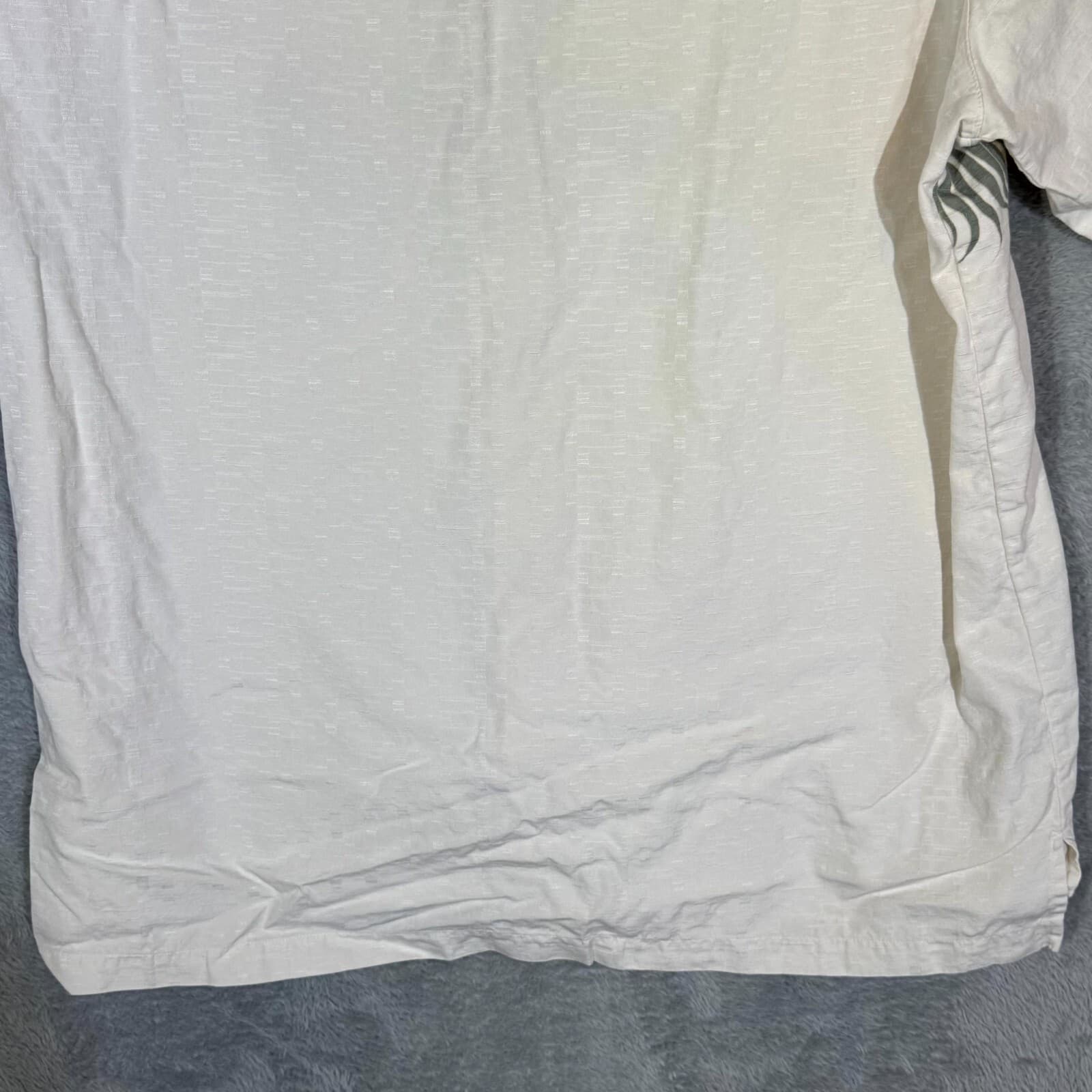 Caribbean Men’s Shirt XLT Cream Floral Silk Cotton Short Sleeve Casual Button-Up - Thumbnail 12