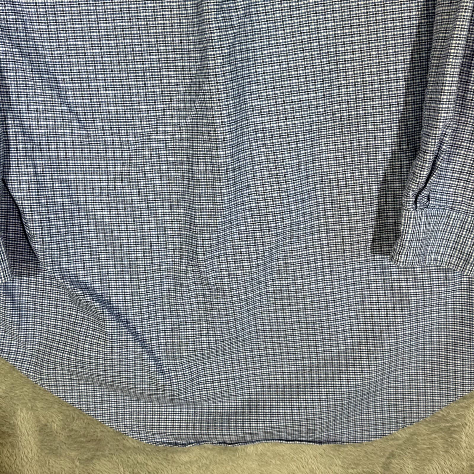 Ralph Lauren Yarmouth Dress Shirt 15.5x32-33 Mens Blue Houndstooth Cotton - Thumbnail 14