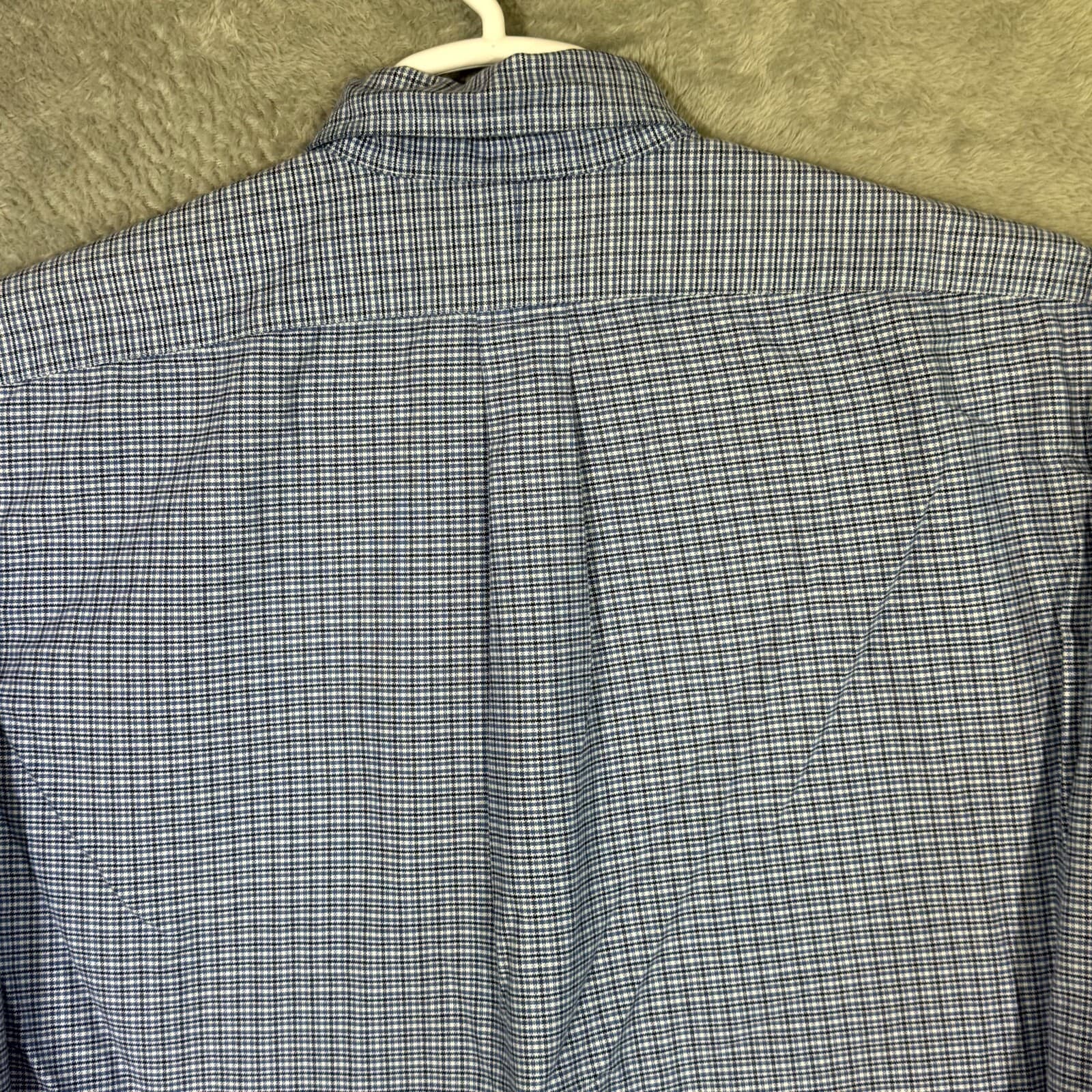 Ralph Lauren Yarmouth Dress Shirt 15.5x32-33 Mens Blue Houndstooth Cotton - Thumbnail 12