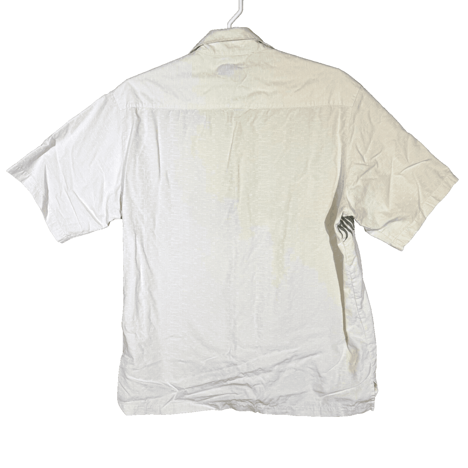 Caribbean Men’s Shirt XLT Cream Floral Silk Cotton Short Sleeve Casual Button-Up - Thumbnail 2