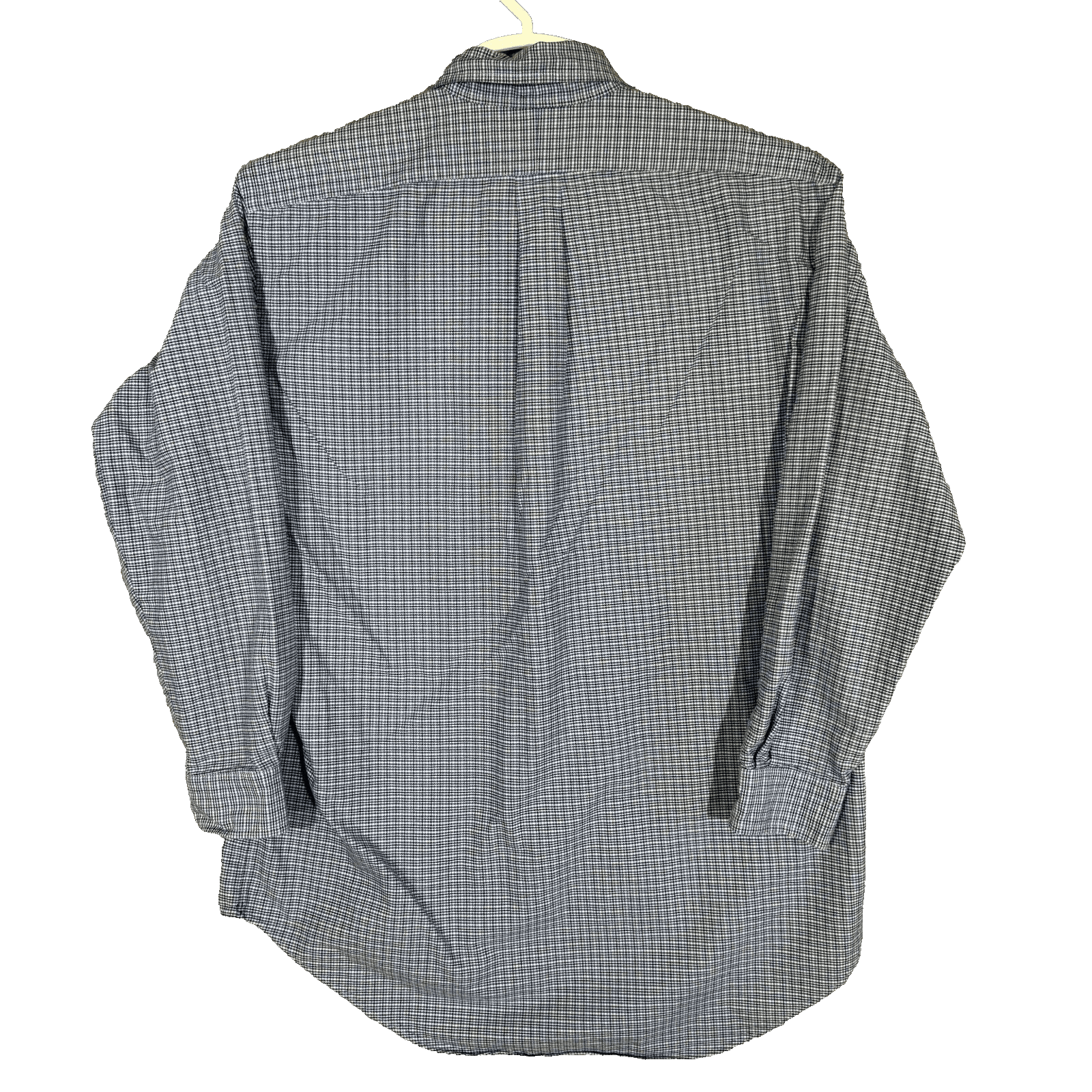 Ralph Lauren Yarmouth Dress Shirt 15.5x32-33 Mens Blue Houndstooth Cotton - Thumbnail 2