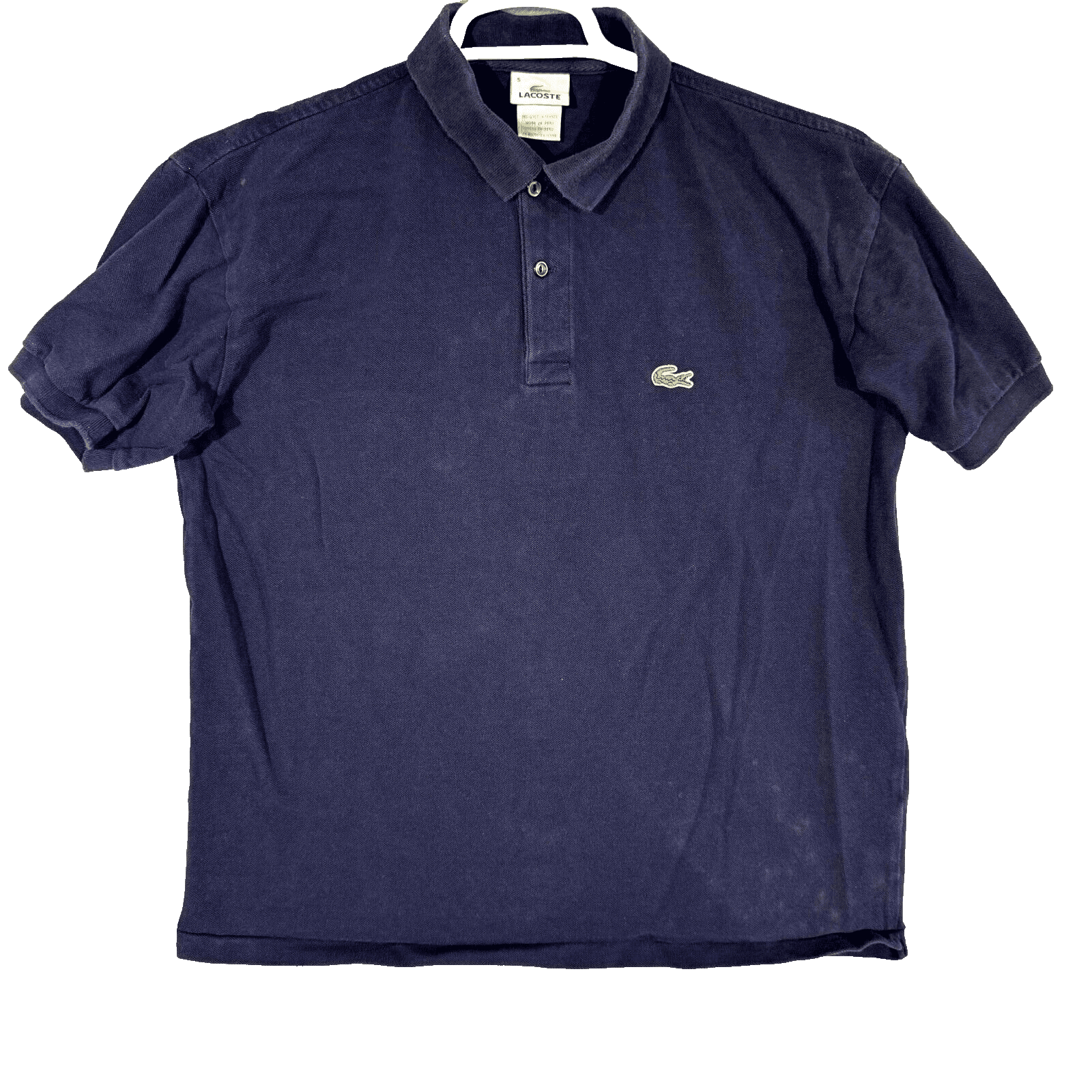 Lacoste Men's Polo Shirt 5 Navy 100% Cotton Croc Short Sleeve Collared M1178 - Image 1