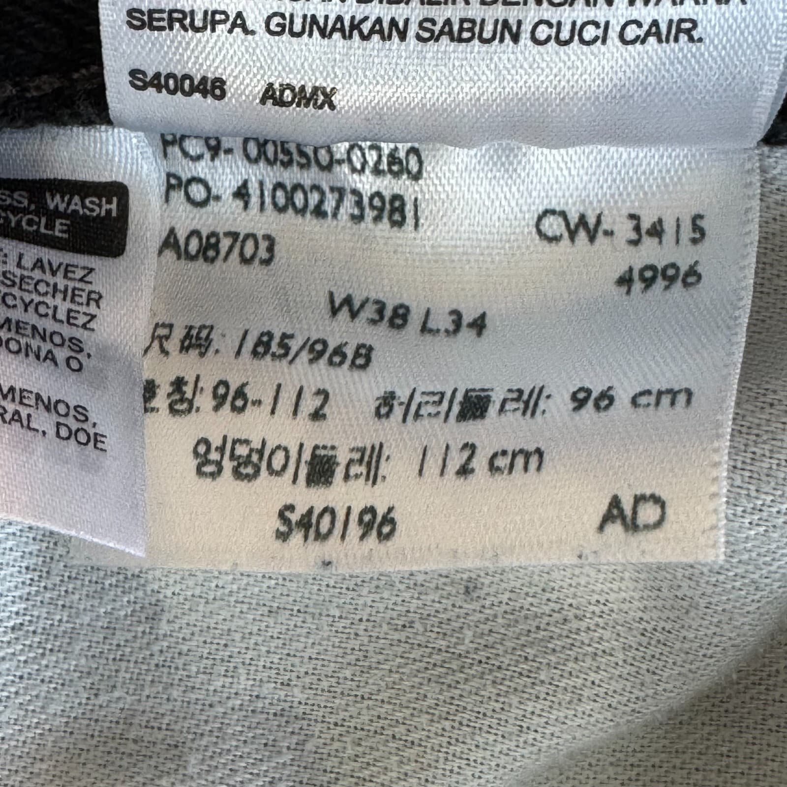 Levi’s 550 Jeans Men 38x34 Black Denim Dark Wash Mid Rise Relaxed Straight - Thumbnail 14