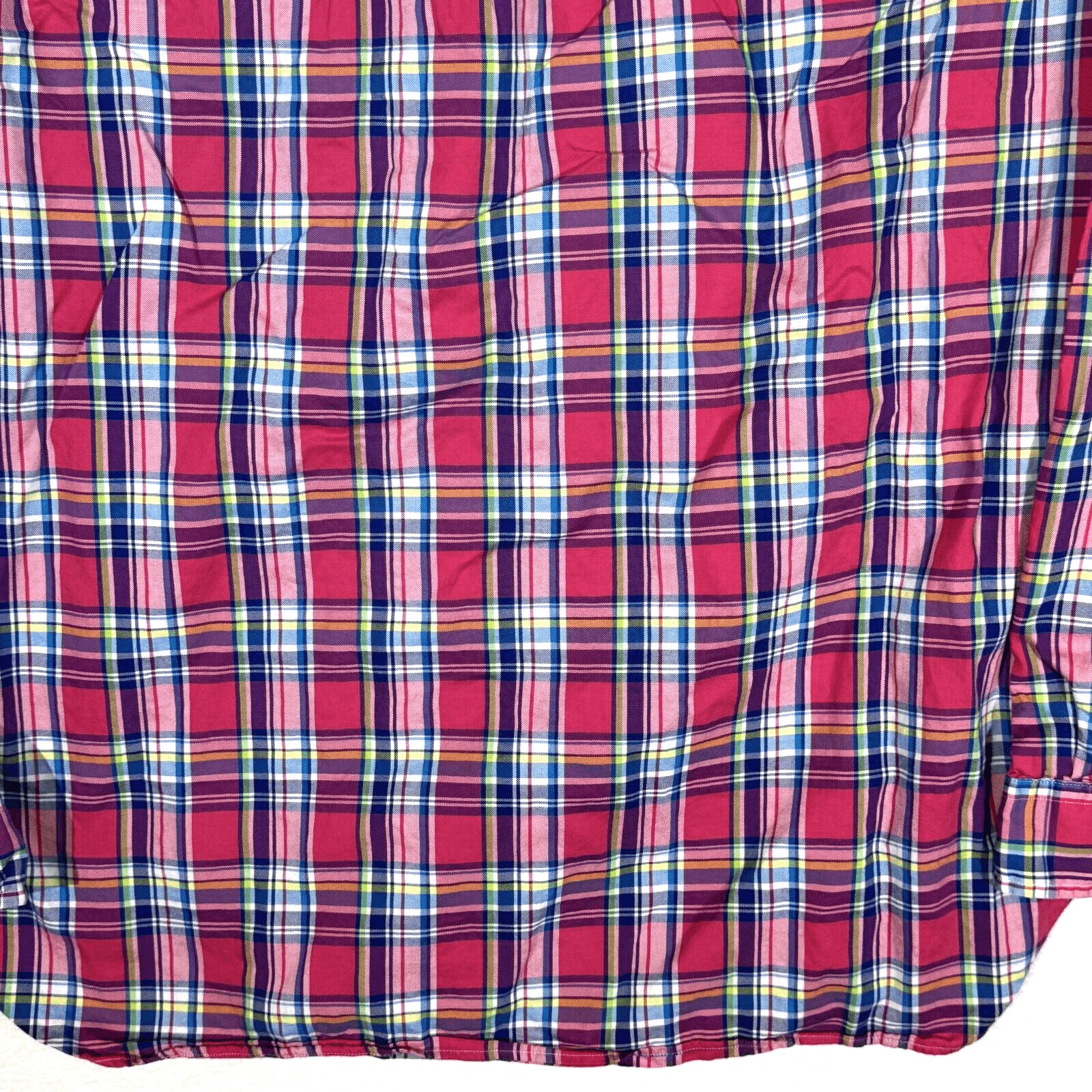 Ralph Lauren Shirt Mens Large Pink Blue Plaid 100% Cotton Button Down Long Slv - Thumbnail 12