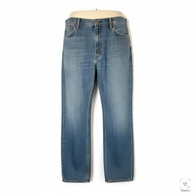 Levis 501 Jeans Mens 40x36 Blue Light Wash Straight Denim Button Fly Regular Fit - Image 1