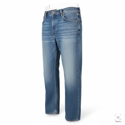 Levis 501 Jeans Mens 40x36 Blue Light Wash Straight Denim Button Fly Regular Fit - Thumbnail 2