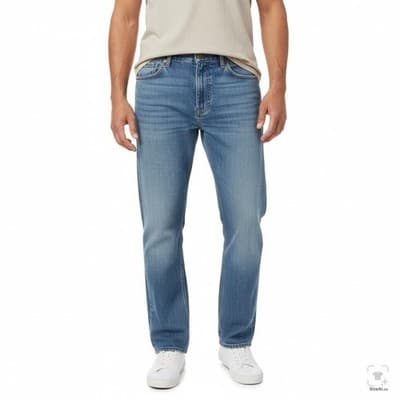 Levis 501 Jeans Mens 40x36 Blue Light Wash Straight Denim Button Fly Regular Fit - Thumbnail 4