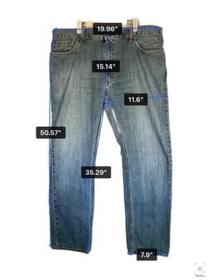 Levis 501 Jeans Mens 40x36 Blue Light Wash Straight Denim Button Fly Regular Fit - Thumbnail 12