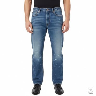 Levis 511 Jeans Mens 38x30 Blue Light Wash Slim Tapered Stretch Denim Zip Fly - Thumbnail 4