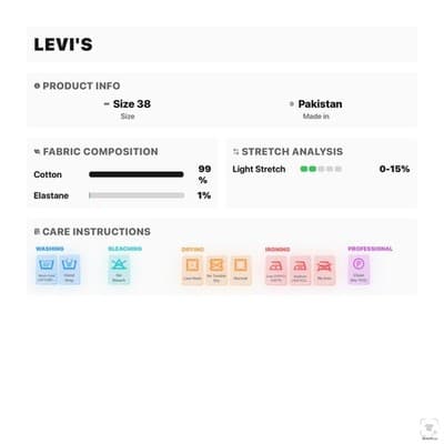 Levis 511 Jeans Mens 38x30 Blue Light Wash Slim Tapered Stretch Denim Zip Fly - Thumbnail 18