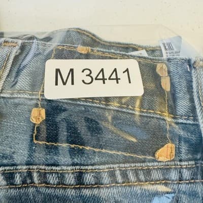 Levis 501 Jeans Mens 40x36 Blue Light Wash Straight Denim Button Fly Regular Fit - Thumbnail 15